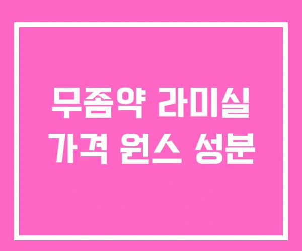 무좀약 라미실 가격 원스 성분