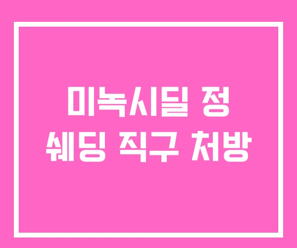 미녹시딜 정 쉐딩 직구 처방