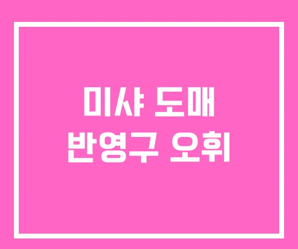 미샤 도매 반영구 오휘