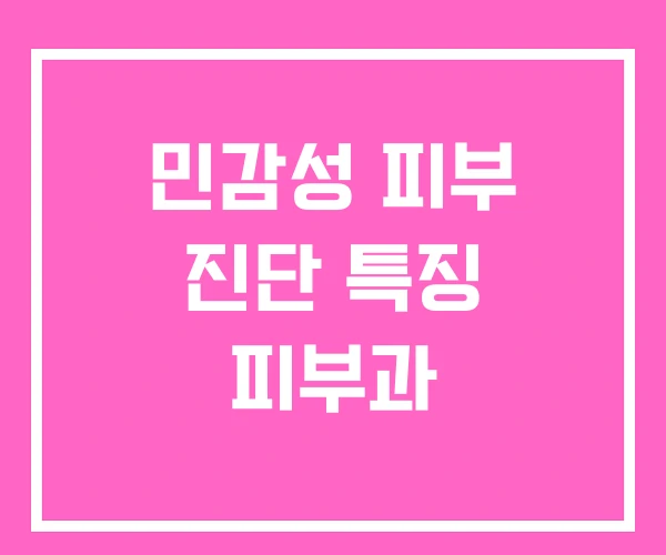 민감성 피부 진단 특징 피부과 민감성 피부 진단 특징 피부과