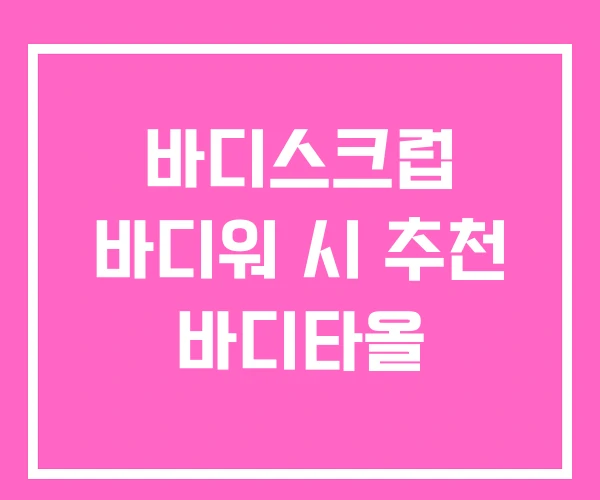 바디스크럽 바디워 시 추천 바디타올