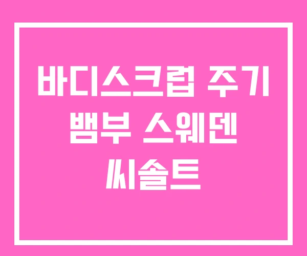 바디스크럽 주기 뱀부 스웨덴 씨솔트