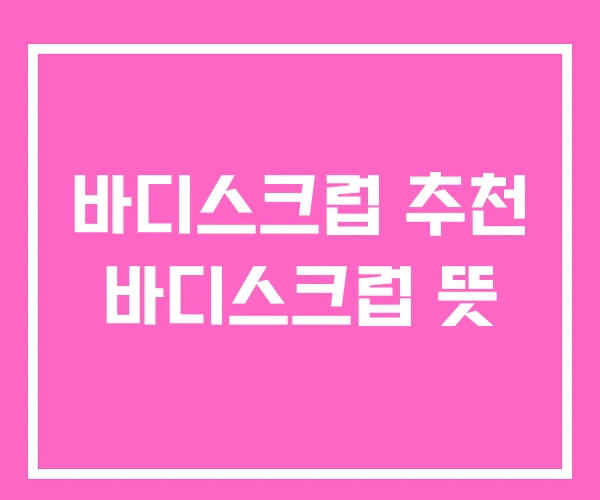 바디스크럽 추천 바디스크럽 뜻 바디스크럽 추천 바디스크럽 뜻