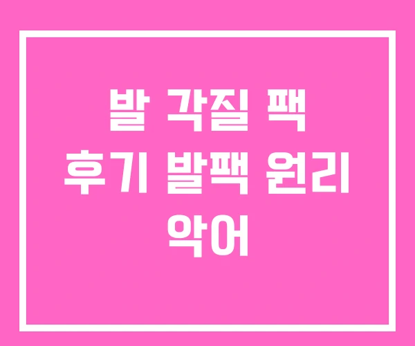 발 각질 팩 후기 발팩 원리 악어