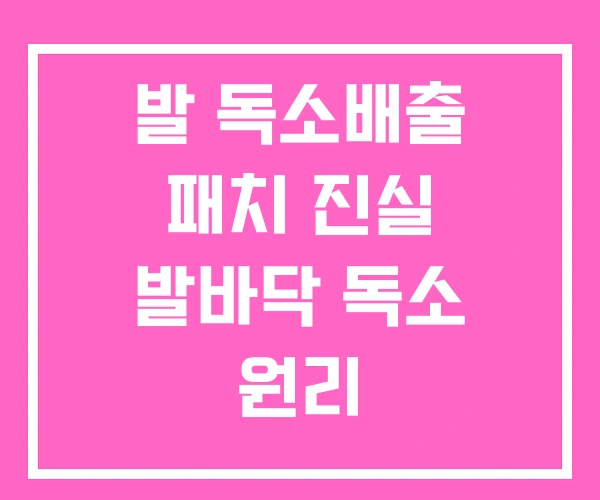 발 독소배출 패치 진실 발바닥 독소 원리 발 독소배출 패치 진실 발바닥 독소 원리