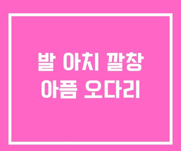 발 아치 깔창 아픔 오다리 발 아치 깔창 아픔 오다리