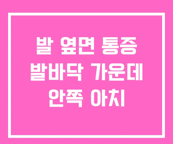 발 옆면 통증 발바닥 가운데 안쪽 아치 발 옆면 통증 발바닥 가운데 안쪽 아치