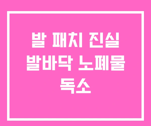 발 패치 진실 발바닥 노폐물 독소 발 패치 진실 발바닥 노폐물 독소