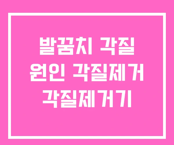 발꿈치 각질 원인 각질제거 각질제거기
