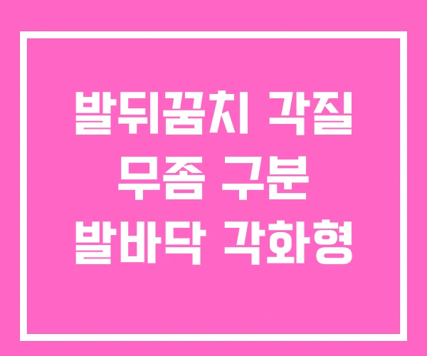 발뒤꿈치 각질 무좀 구분 발바닥 각화형