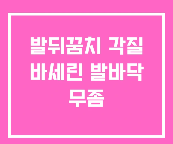 발뒤꿈치 각질 바세린 발바닥 무좀
