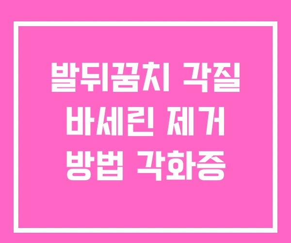 발뒤꿈치 각질 바세린 제거 방법 각화증 발뒤꿈치 각질 바세린 제거 방법 각화증