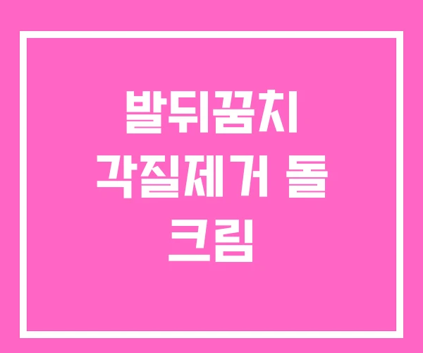 발뒤꿈치 각질제거 돌 크림