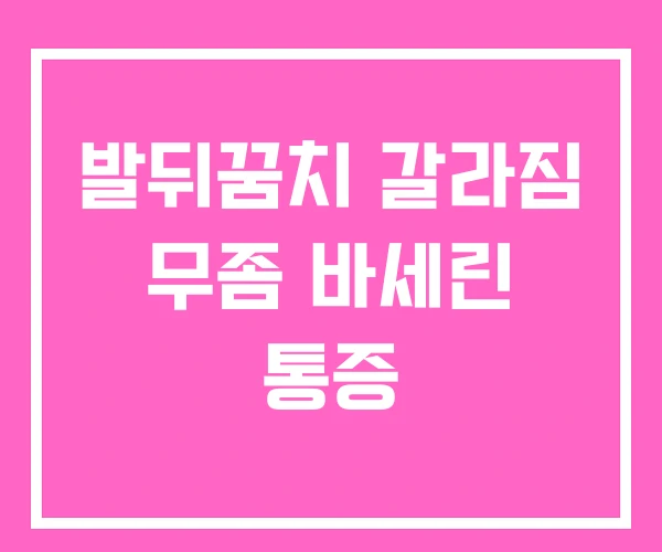 발뒤꿈치 갈라짐 무좀 바세린 통증 발뒤꿈치 갈라짐 무좀 바세린 통증