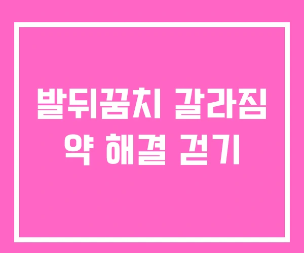 발뒤꿈치 갈라짐 약 해결 걷기