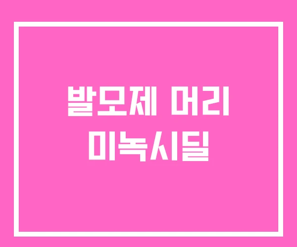 발모제 머리 미녹시딜