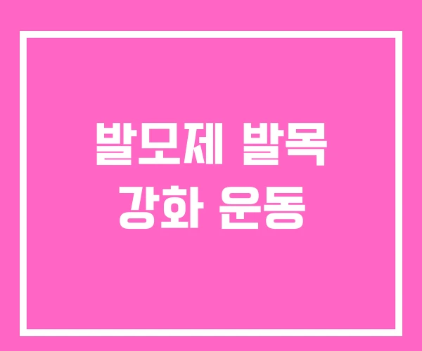 발모제 발목 강화 운동 발모제 발목 강화 운동