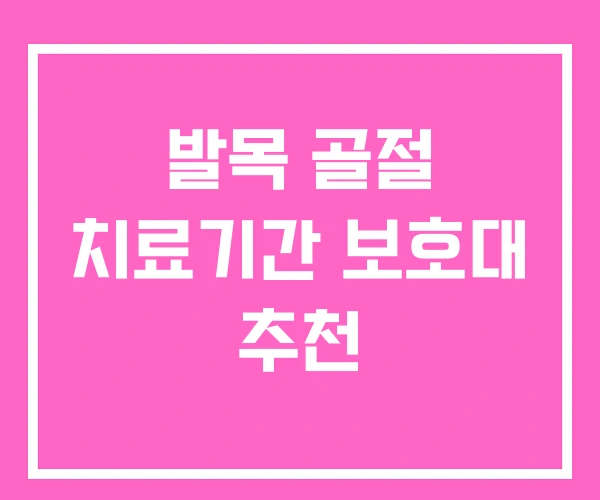 발목 골절 치료기간 보호대 추천 발목 골절 치료기간 보호대 추천