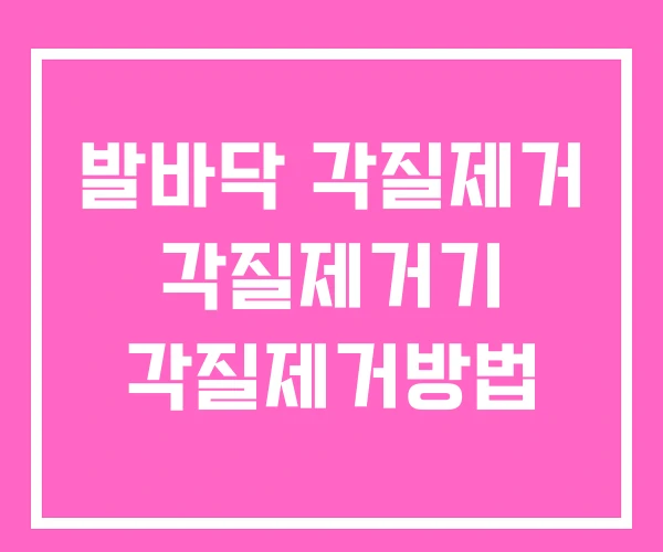 발바닥 각질제거 각질제거기 각질제거방법 발바닥 각질제거 각질제거기 각질제거방법