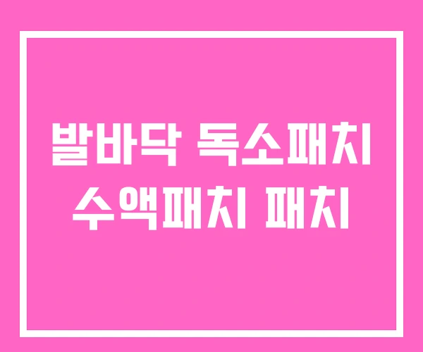 발바닥 독소패치 수액패치 패치 발바닥 독소패치 수액패치 패치
