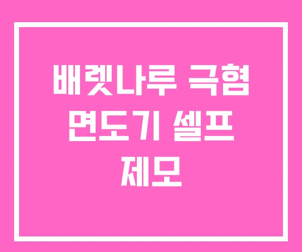 배렛나루 극혐 면도기 셀프 제모