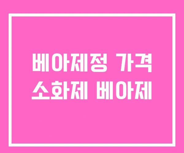 베아제정 가격 소화제 베아제