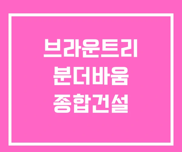 브라운트리 분더바움 종합건설