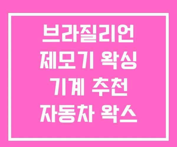 브라질리언 제모기 왁싱 기계 추천 자동차 왁스