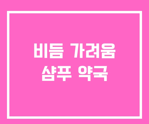 비듬 가려움 샴푸 약국