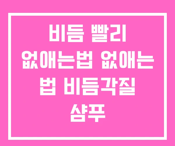 비듬 빨리 없애는법 없애는 법 비듬각질 샴푸