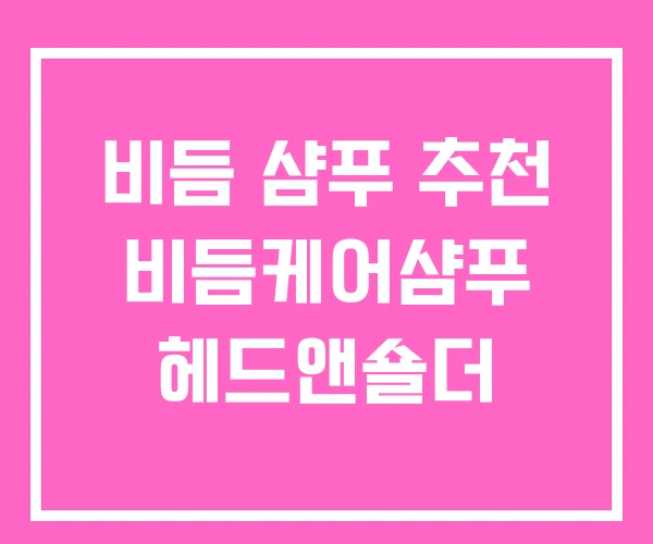 비듬 샴푸 추천 비듬케어샴푸 헤드앤숄더