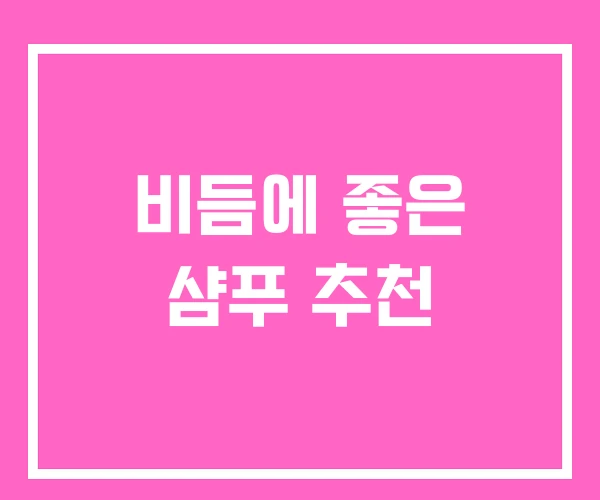 비듬에 좋은 샴푸 추천