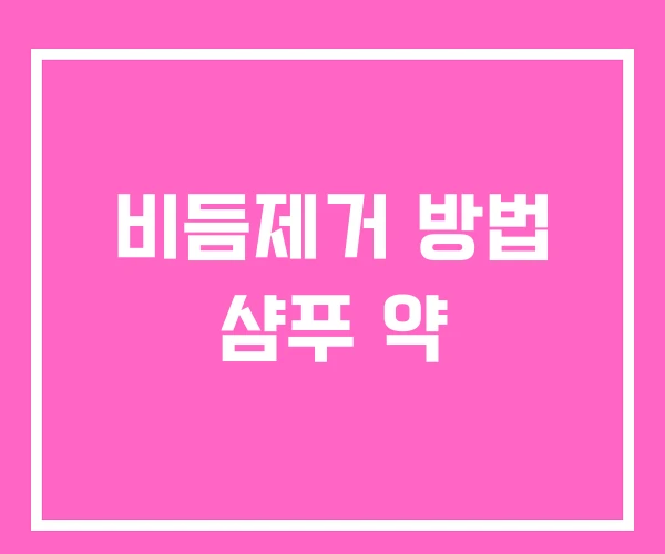 비듬제거 방법 샴푸 약