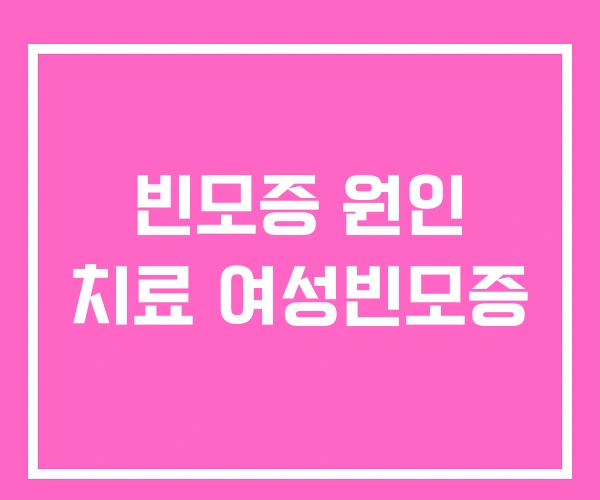 빈모증 원인 치료 여성빈모증