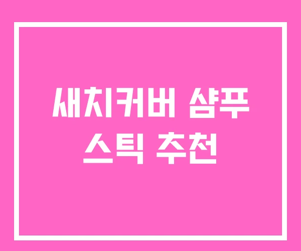 새치커버 샴푸 스틱 추천