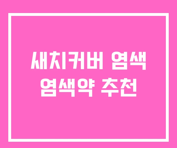 새치커버 염색 염색약 추천