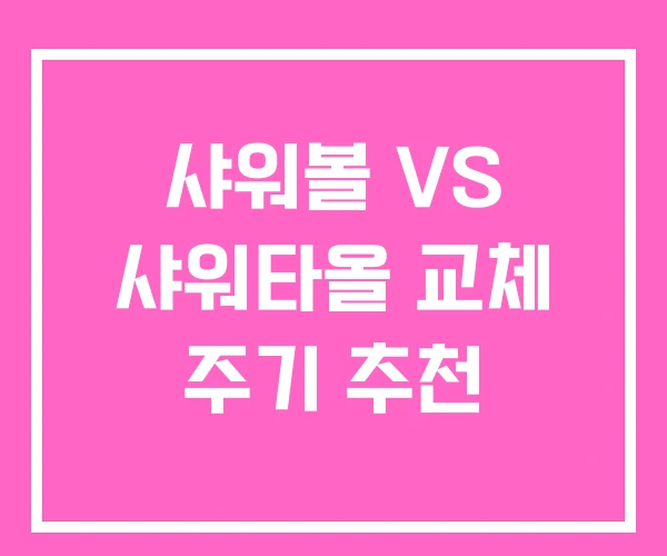 샤워볼 VS 샤워타올 교체 주기 추천