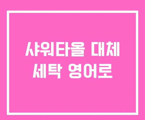 샤워타올 대체 세탁 영어로