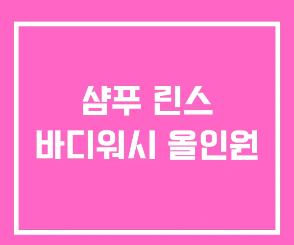 샴푸 린스 바디워시 올인원