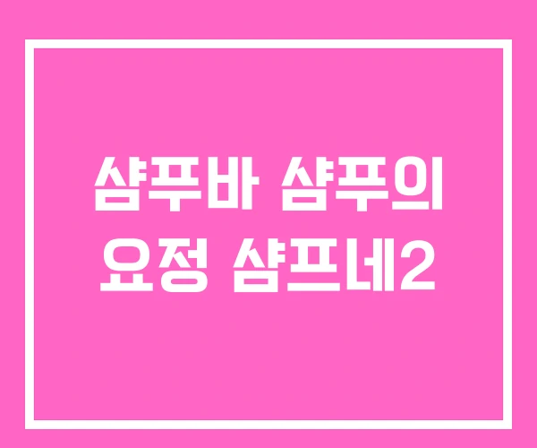 샴푸바 샴푸의 요정 샴프네2