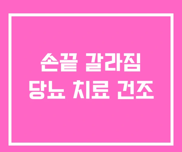 손끝 갈라짐 당뇨 치료 건조