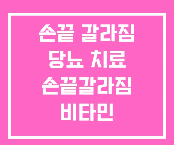 손끝 갈라짐 당뇨 치료 손끝갈라짐 비타민