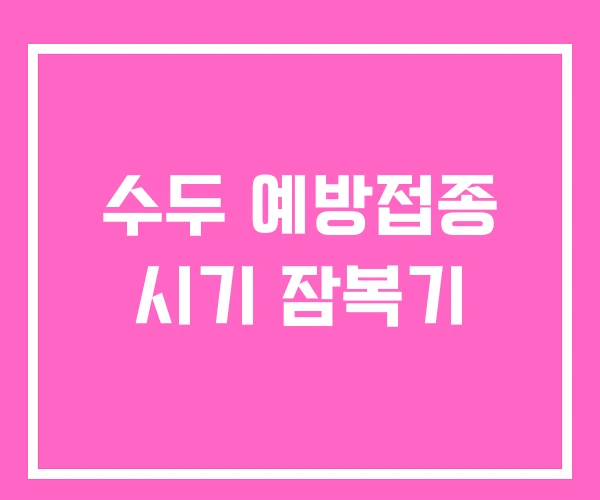 수두 예방접종 시기 잠복기 수두 예방접종 시기 잠복기