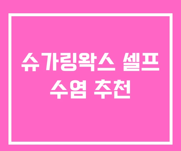 슈가링왁스 셀프 수염 추천