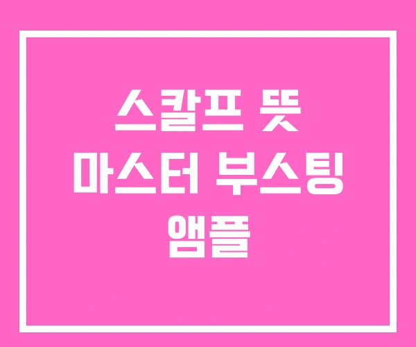 스칼프 뜻 마스터 부스팅 앰플