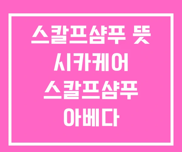 스칼프샴푸 뜻 시카케어 스칼프샴푸 아베다