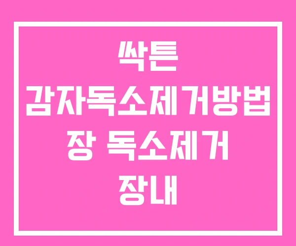 싹튼 감자독소제거방법 장 독소제거 장내