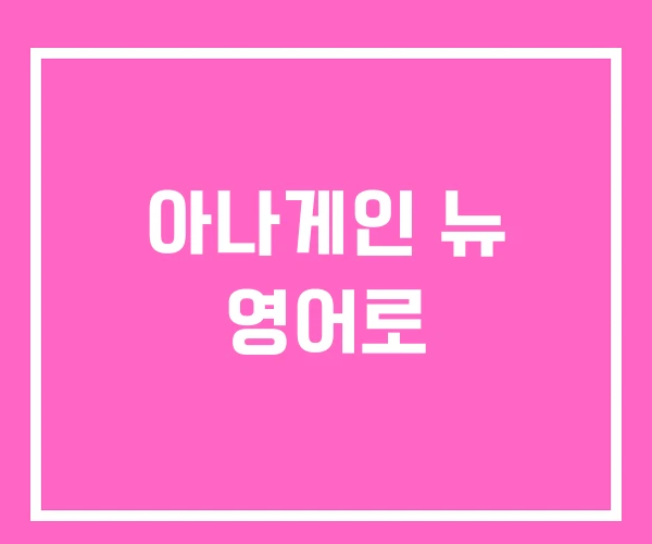 아나게인 뉴 영어로