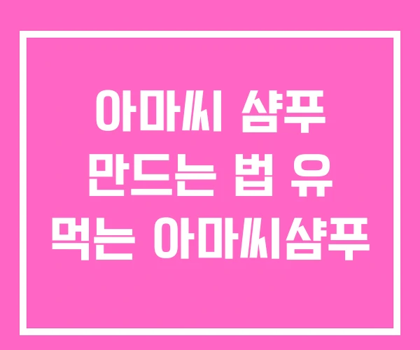 아마씨 샴푸 만드는 법 유 먹는 아마씨샴푸