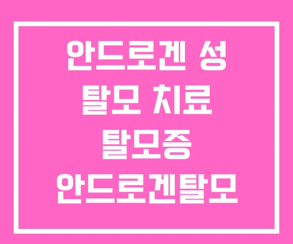 안드로겐 성 탈모 치료 탈모증 안드로겐탈모